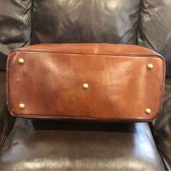 MRALPH LAUREN Brown Green Top Handle Tartan Plaid Boston Duffle Travel Bag 55cm - Picture 7 of 17